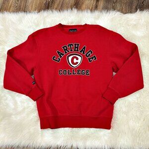 Jansport Carthage College Sweatshirt Mens L Red Y2K Collegiate Campus Crewneck